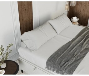 Pat matrimonial crem tapițat cu spațiu de depozitare 180x200 cm Tate – Maison de Rêve