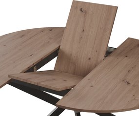 Masă extensibilă de dining, stejar artisan / neagră, 100x100-140x75 cm, ABERO TIP 1