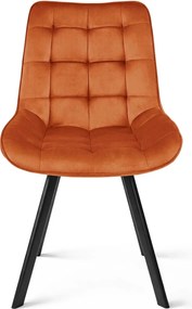 Scaun de masa SORIA VELVET cu picioare negre, teracota