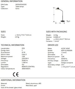 Veioza/Lampa de masa LED design modern Esino negru