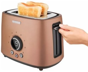Prăjitor de pâine cu două fante și funcție de încălzire Sencor 1000W/230V cupru