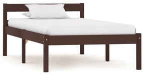 vidaXL Cadru de pat, maro închis, 90 x 200 cm, lemn masiv de pin