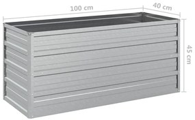 Strat inaltat de gradina argintiu 100x40x45 cm otel galvanizat 1, 100 x 40 x 45 cm