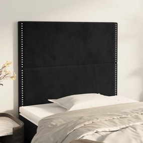 vidaXL Tăblii de pat, 2 buc, negru, 90x5x78/88 cm, catifea