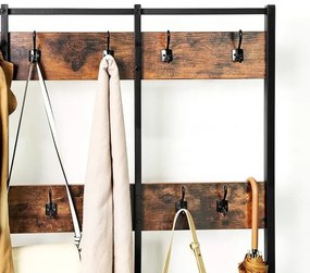 Cuier Haine Vintage Negru Lemn Rustic, 100 Cm