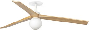 Lustra cu Ventilator incastrat tavan cu telecomanda KLIM L 150cm, alb/ pin