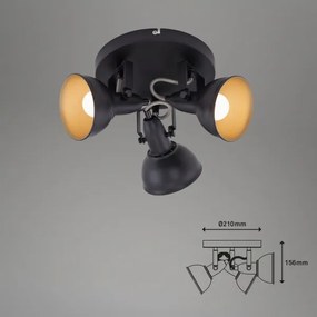 Corp de iluminat cu spoturi 3xE14/40W/230V negru