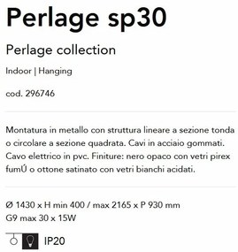 Lustra moderna cu 30 surse de lumina PERLAGE SP30 OTTONE SATINATO