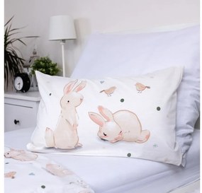 Lenjerie de pat din bumbac pentru patut BUNNIES albă Dimensiune lenjerie de pat: 40 x 60 cm | 100 x 135 cm
