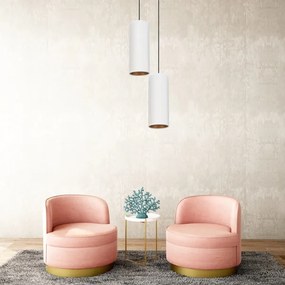 Lustr AVALO 2xE27/60W/230V, pr. 20 cm, alb/cupru