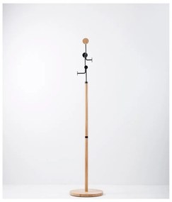 Cuier din lemn masiv de stejar cu detalii negre Gazzda Hook