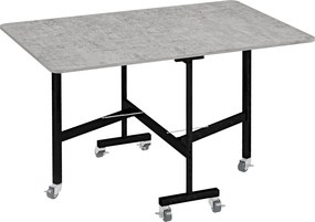 HOMCOM Masă Pliabilă pentru 4-6 Persoane, Masă de Bucătărie Modernă cu Spațiu Economic și 6 Roți, 120x80x73 cm, Gri | Aosom Romania