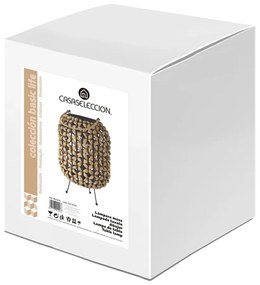 Veioză negru/natural (înălțime 30 cm) – Casa Selección