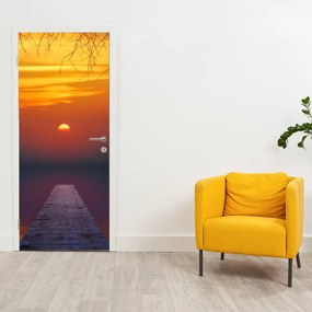 Fototapet pentru usă - Pod la apus de soare (95x205cm)