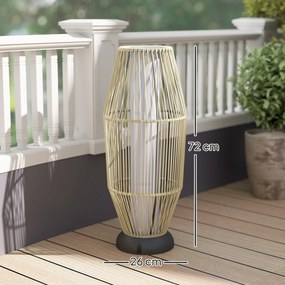 Outsunny Lampă Solară de Grădină cu Iluminare LED din Rattan, Gri | Aosom Romania