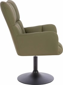 HR650N Scaun Khaki Piele Ecologica Premium Soft cu Bază Neagră
