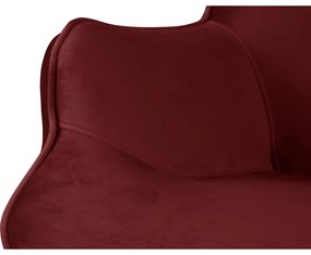 Fotoliu cu taburet roșu cu tapițerie din catifea Niko – Ropez