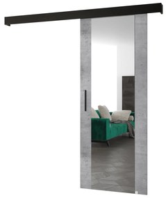 Uși culisante 90 cm Sharlene II (beton + negru mat + negru) (cu oglindă). 1043634