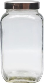 Borcan din sticla, cu capac din aluminiu, Silver