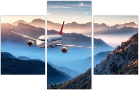 Tablou - Avion peste crestele montane (90x60 cm)