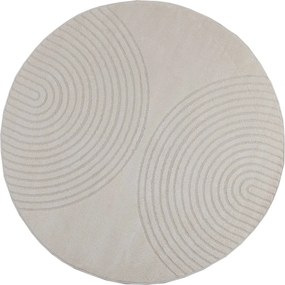 vidaXL Covoare de zonă Rotund GALATI Crem Ø 120 CM Poliester