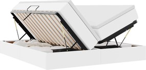 vidaXL Pat cu saltea și spațiu de depozitare Alb 180 x 200 cm