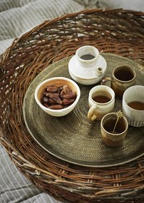 Set 4 căni din ceramică stoneware cu glazură reactivă, D8×H8 cm, „Calma"