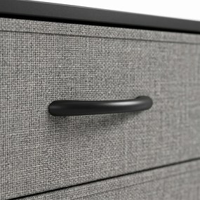HOMCOM Comodă cu 5 sertare din material textil Comodă pentru Dormitor Cadru din Oțel Comodă pentru Living Birou Gri Închis și Negru | Aosom Romania