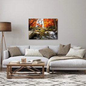 Tablou - Cascade în peisaj de toamnă, portocaliu (70x50 cm)
