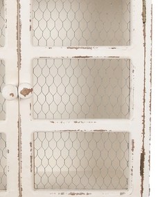 Dulap de perete, alb, din lemn, aspect vintage, Blanchette