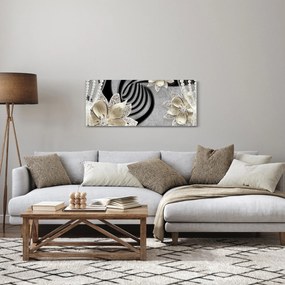 Tablou - 3D Flori aurii (120x50 cm)