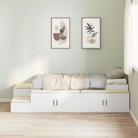vidaXL Armațiune pat depozitare Alb 90x190 cm
