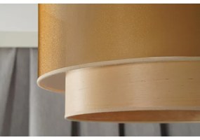 Lustră pe cablu WOOD Duolla BOHO 1xE27/15W/230V d. 45 cm cupru/bej