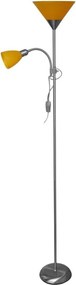 Lampă de podea WENDY 1xE27/100W/230V + 1xE14/40W crom mat/portocaliu