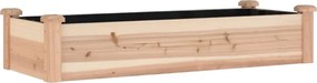 vidaXL Strat de grădină înălțat cu căptușeală, 120x45x25 cm, lemn brad