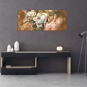 Tablou -Buchet de flori pictat (120x50 cm)