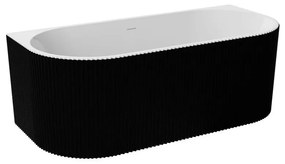 Cada freestanding Besco Leya 170x78 cm alb/negru lipita de perete, BTW