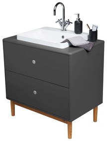 Dulap cu chiuvetă fără baterie gri antracit suspendat 80x62 cm Color Bath – Tom Tailor