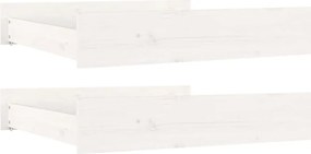 vidaXL Sertare pentru pat, 2 buc., alb, lemn masiv de pin