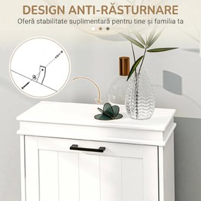 HOMCOM Dulap pentru Pantofi Spațios cu 2 Sertare Rabatabile pentru 10 Perechi de Pantofi, 54x24x82,5 cm, Alb | Aosom Romania