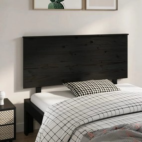 Tablie de pat, negru, 139x6x82,5 cm, lemn masiv de pin 1, Negru, 139 x 6 x 82.5 cm