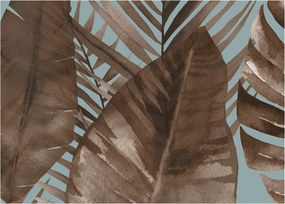 Tablou pe sticlă - Frunze de palmier acvarel (70x50 cm)