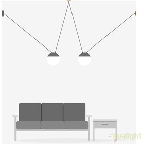 Lustra cu 2 pendule design modern MINE SPACE Grey 28376-2L