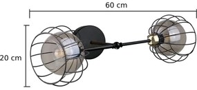 Aplică SOLO BLACK 2xE27/60W/230V neagră/aurie