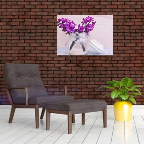 Tablou cu flori violete (70x50 cm)