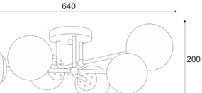 Lustră aplicată MALENA 6xE14/5W/230V crom mat/fumuriu