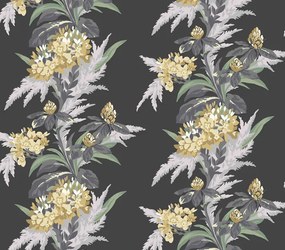 Tapet Aurora, Jet Black Luxury Floral, 1838 Wallcoverings, 5.3mp / rola