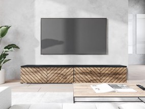 Dulap TV Dlana 180 MDF (Negru grafit + Stejar wotan) . 1106213