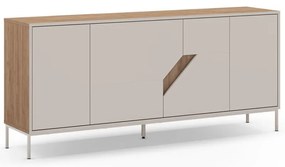 Comodă crem/în culoare naturală cu aspect de lemn de stejar 180x80x40 cm Lilou – Marckeric