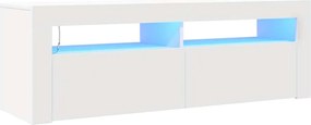 vidaXL Comodă TV cu lumini LED, alb, 120x35x40 cm